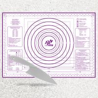 Набор AxWild 3720732 силиконовый коврик 46*66 нож для теста фиолетовый