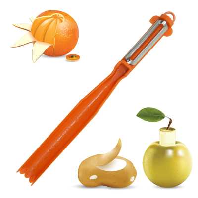 Нож-овощечистка с круглой ручкой Borner 3000346 оранжевый